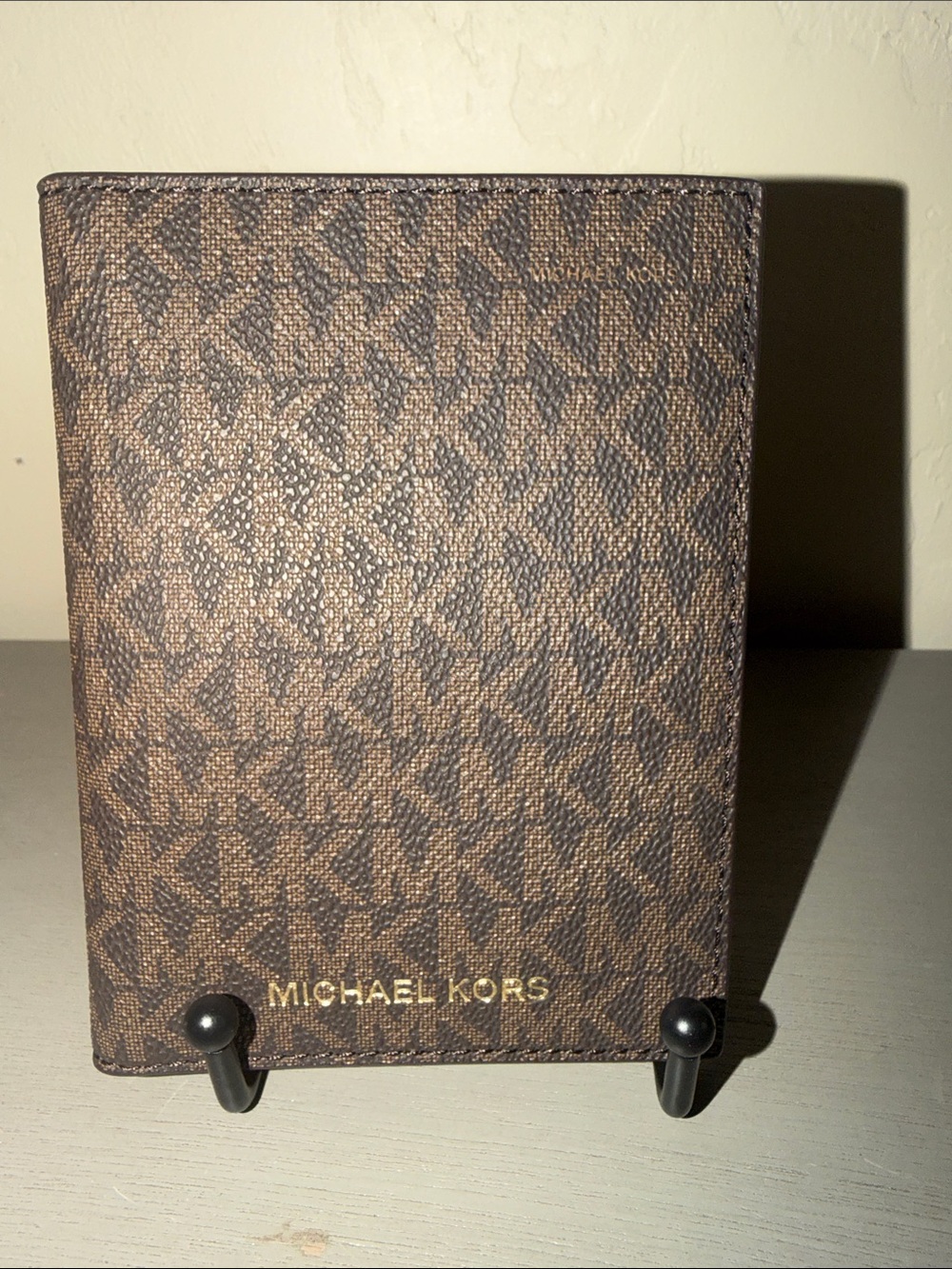 Michael Kors Brown Signature Monogram Passport Cover